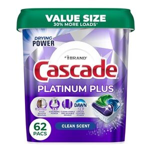 Cascade Platinum Plus Dishwasher62  Pods